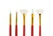 Fundamentals Short Handled Brush Set - Economical Paint Brush Set No. 1 for Beginning Artists - Fancy White Taklon Assorted Set of 5 Versatile Paintbrushes for Watercolor and Acrylic Paint Brushes